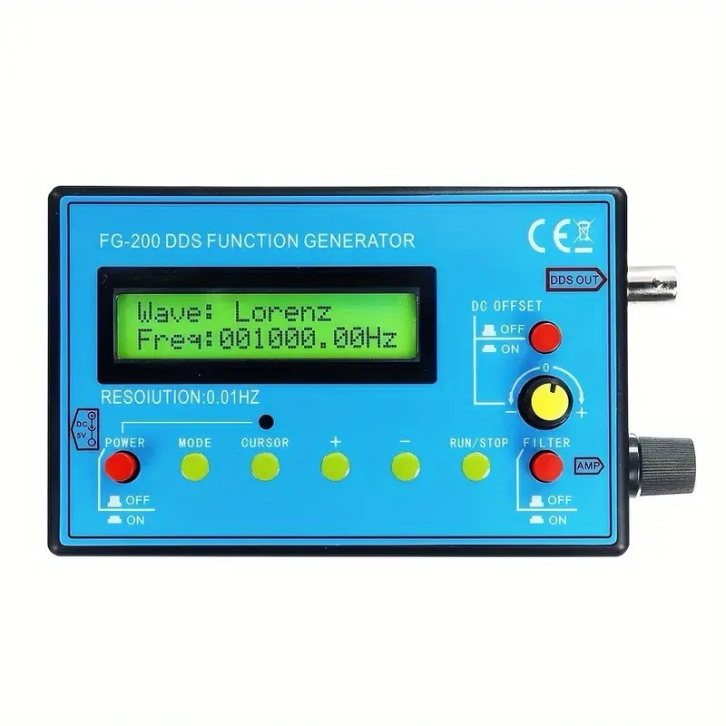 A signal generator The setup features a clean layout, showcasing the signal generator's controls ideal for frequency and amplitude analysis.