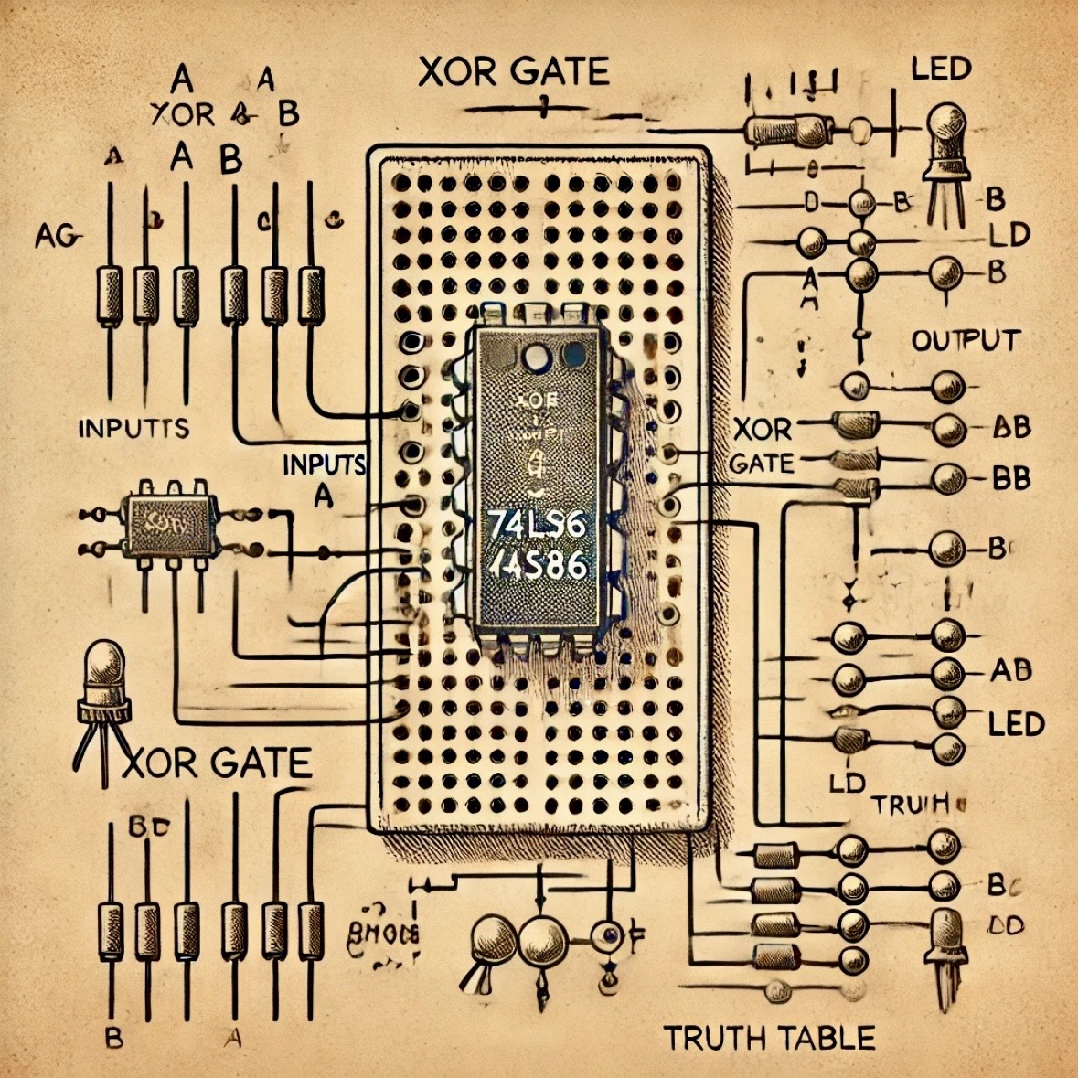 Half-Adder Circuit with Logic Gates